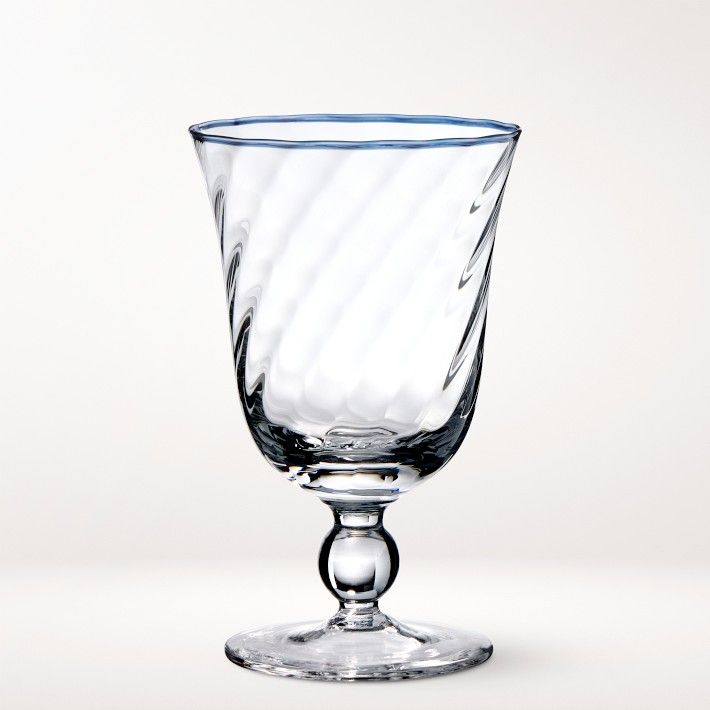 AERIN Swirl Blue Goblets, Set of 4 | Williams-Sonoma