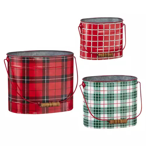 RAZ Imports 12" Plaid Handled Buckets | Scheels