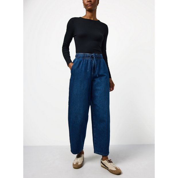 Buy Mid Denim Pull On Barrel Jeans 16 | Jeans | Tu | Tu Clothing