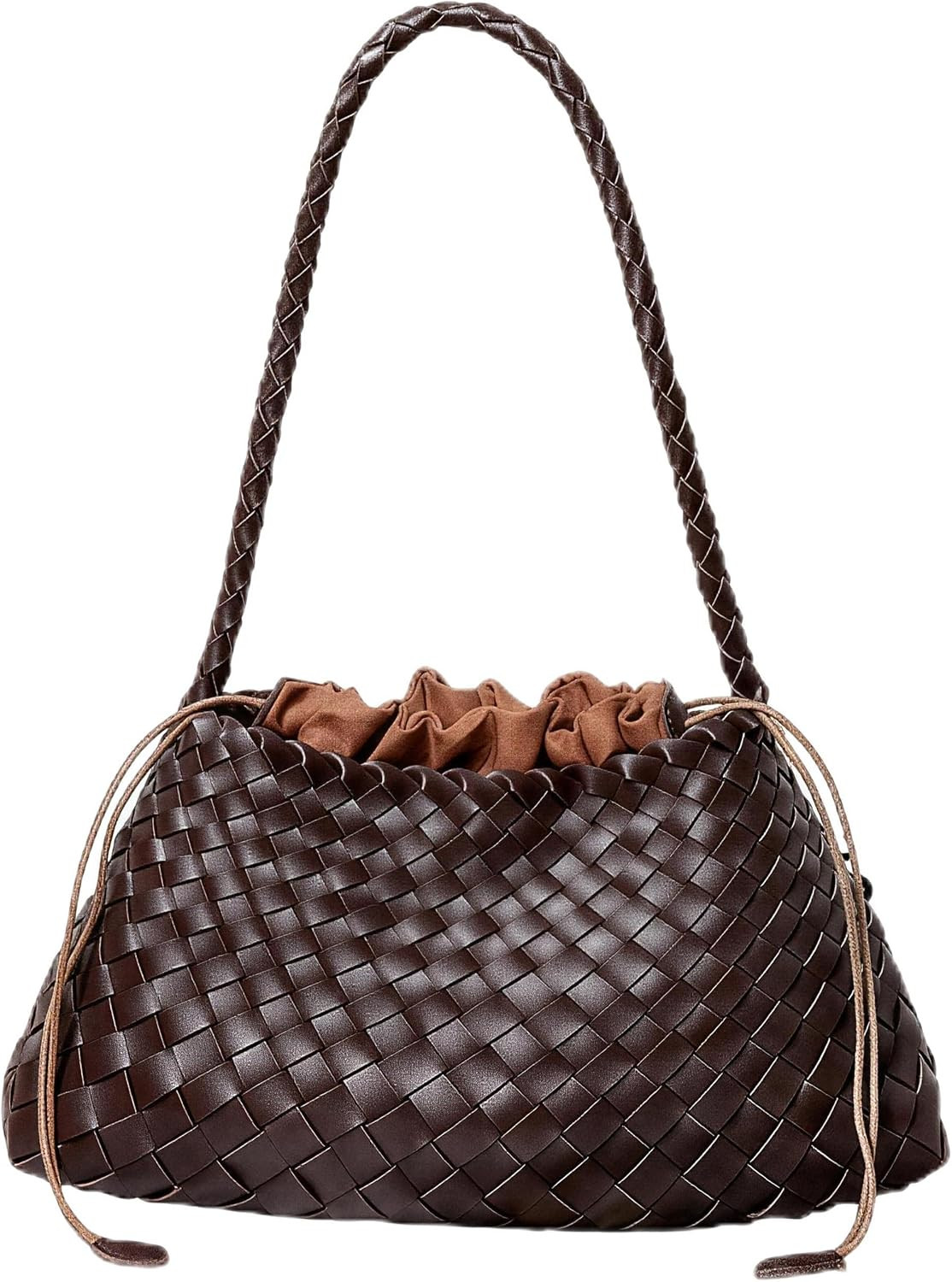 Woven Hobo Bag Soft Suede & Vegan Leather Shoulder Bag Trendy Woven Tote Bag Vintage Underarm Purse Retro Clutch Handbag | Amazon (US)