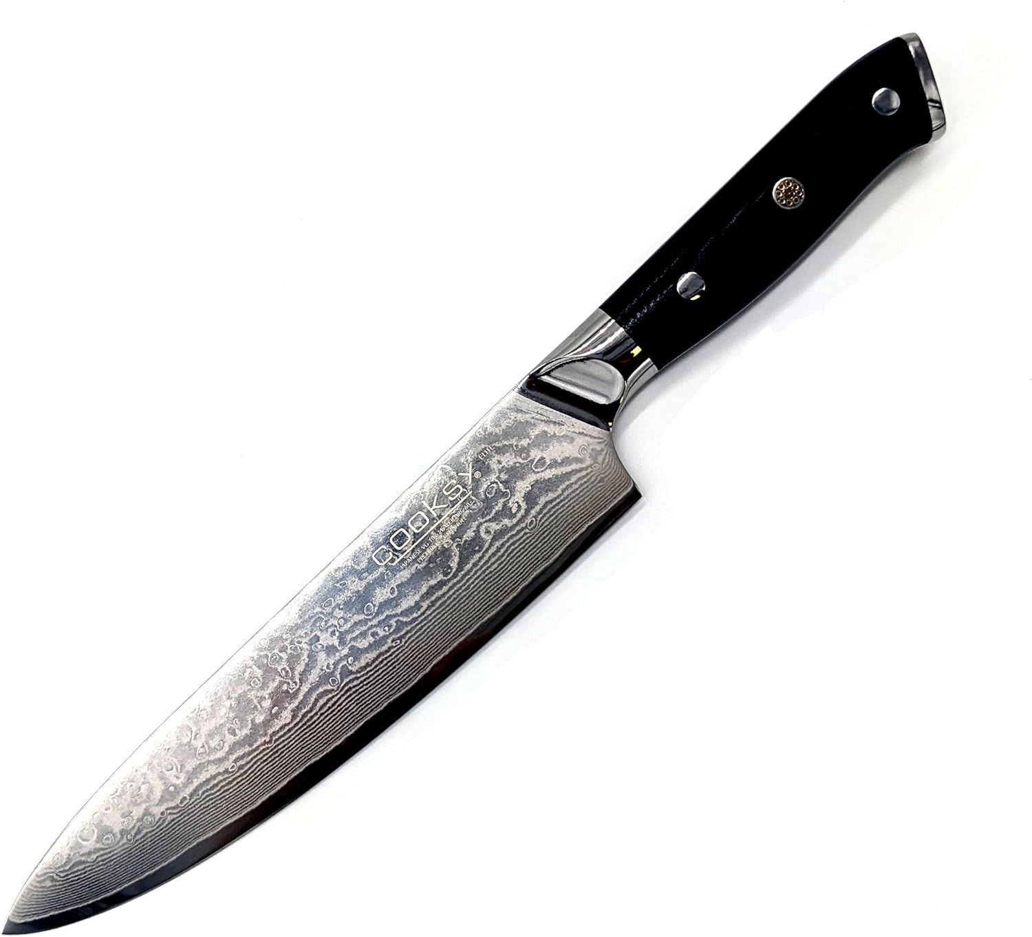 Elite Series: 8 inch Chef's Knife VG-10 Damascus Stainless Steel Blade with G10 Handle | Cooksy