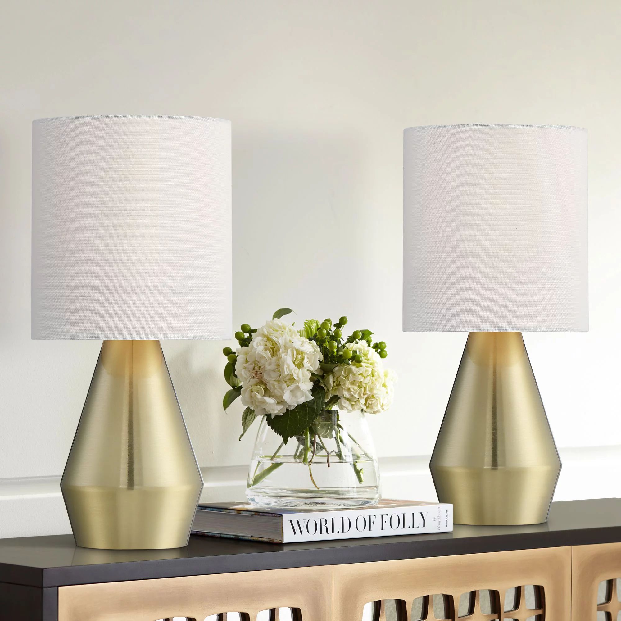360 Lighting Marty 14 3/4" High Brass Accent Table Lamps Set of 2 | Walmart (US)