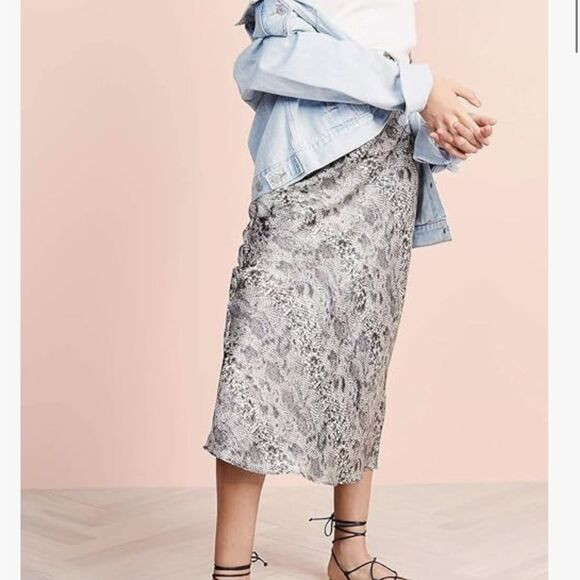 Free People Women's Normani Bias Printed Slip Skirt, Grey Combo Sz 6 | Poshmark