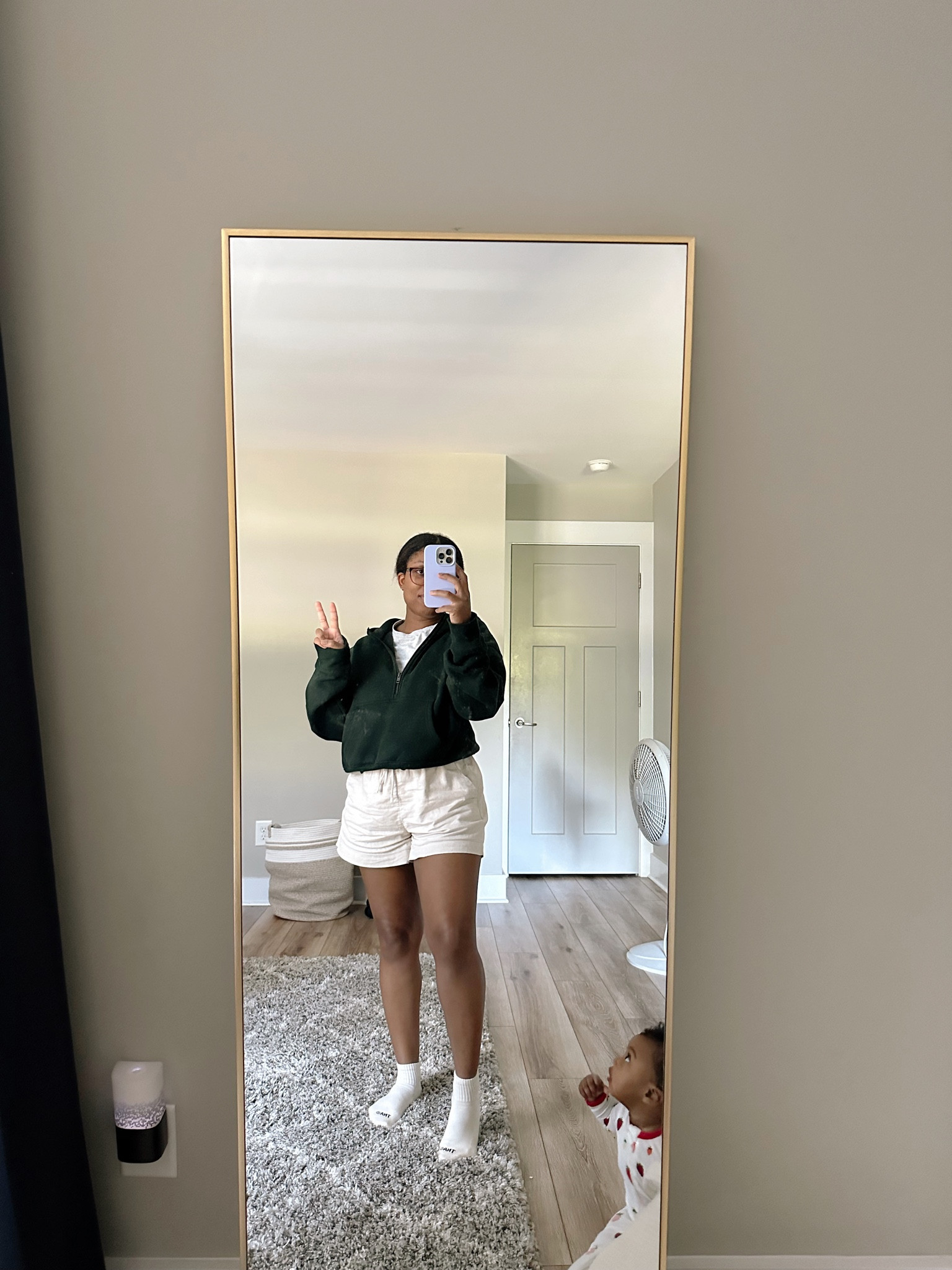 OOTD 9/8⛅️ pre-school pickup & drop off.

Aritzia half zip hoodie- size medium, color: scarab 

Size medium in the top
Size small in the shorts 

#LTKstyletip #LTKSeasonal #LTKfindsunder100