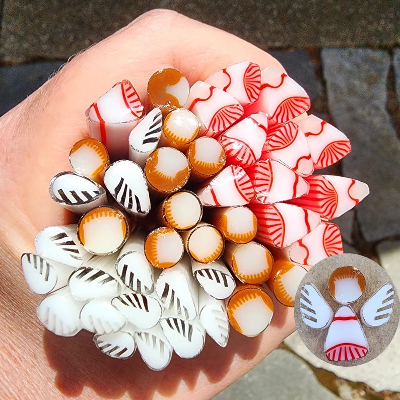 Coe 90 Angel: Gabriella 1.5 Oz Murrini Murrine Millefiori Vitrigraph Cane MINZABELLA MURRINI by G... | Etsy (US)