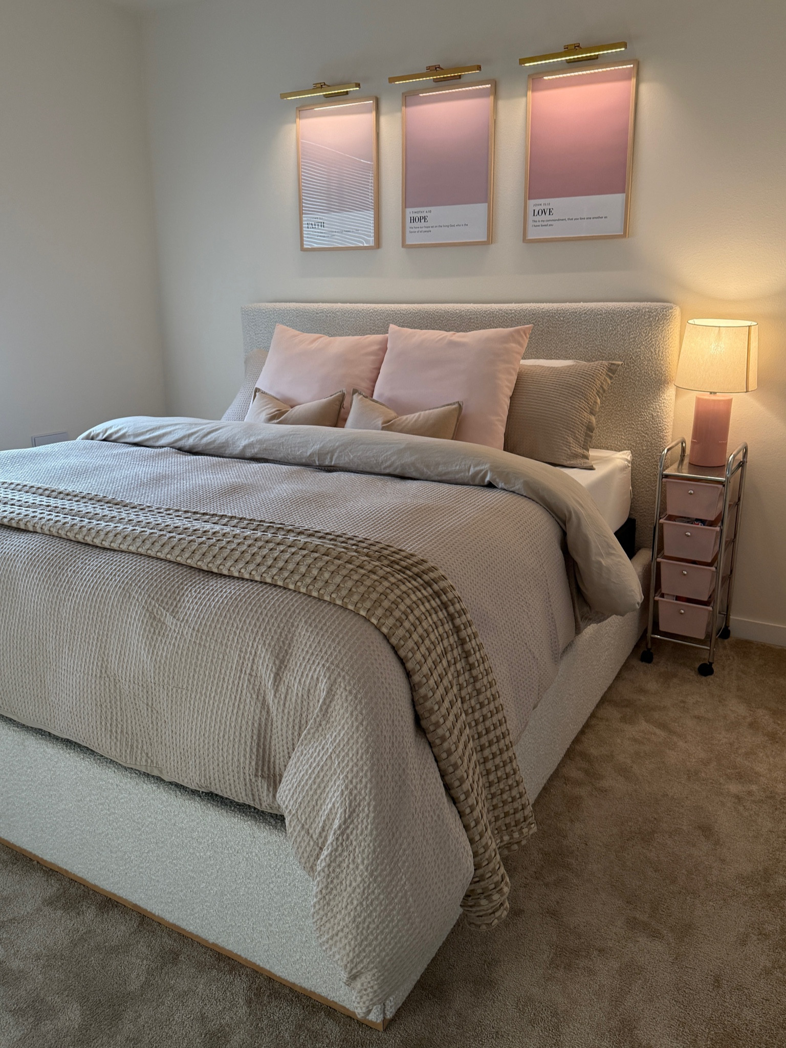 My beautiful room so far! My vision is coming to life!! It’s starting to come together so I thought I’d post and let people know where everything is from 💕  Everything added is exact except the posters, (I couldn’t find the exact posters but any pink 16x24 posters will do!) and I added a similar version of the bed in case mine is sold out! 

#LTKHome #LTKStyleTip #LTKGiftGuide