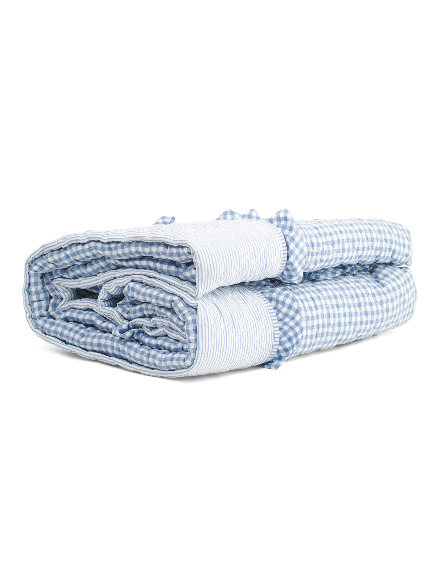 3pc Reversible Striped Gingham Quilt Set | Bed & Bath | Marshalls | Marshalls