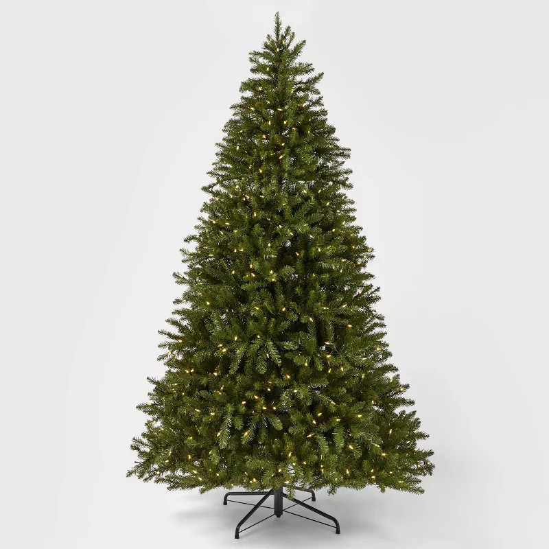 7.5ft Pre-Lit Full Cascade Fir Artificial Christmas Tree Warm White LED Lights - Wondershop™ | Target