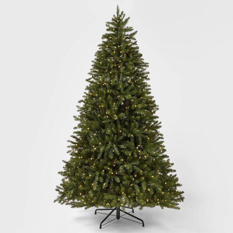 7.5ft Pre-Lit Full Cascade Fir Artificial Christmas Tree Warm White LED Lights - Wondershop™ | Target