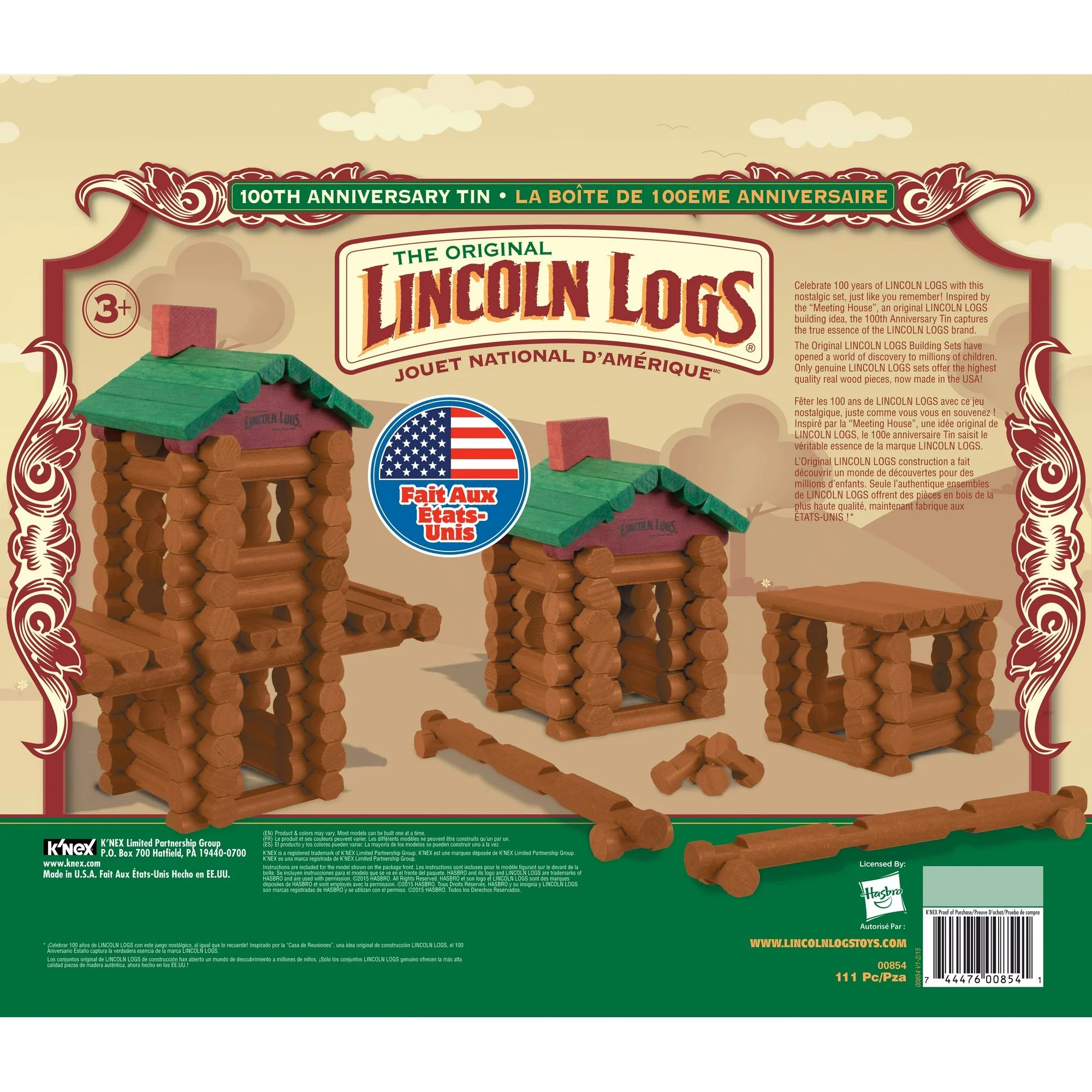 Lincoln Logs 100th Anniversary 111 Pieces Collectible Tin | Walmart (US)