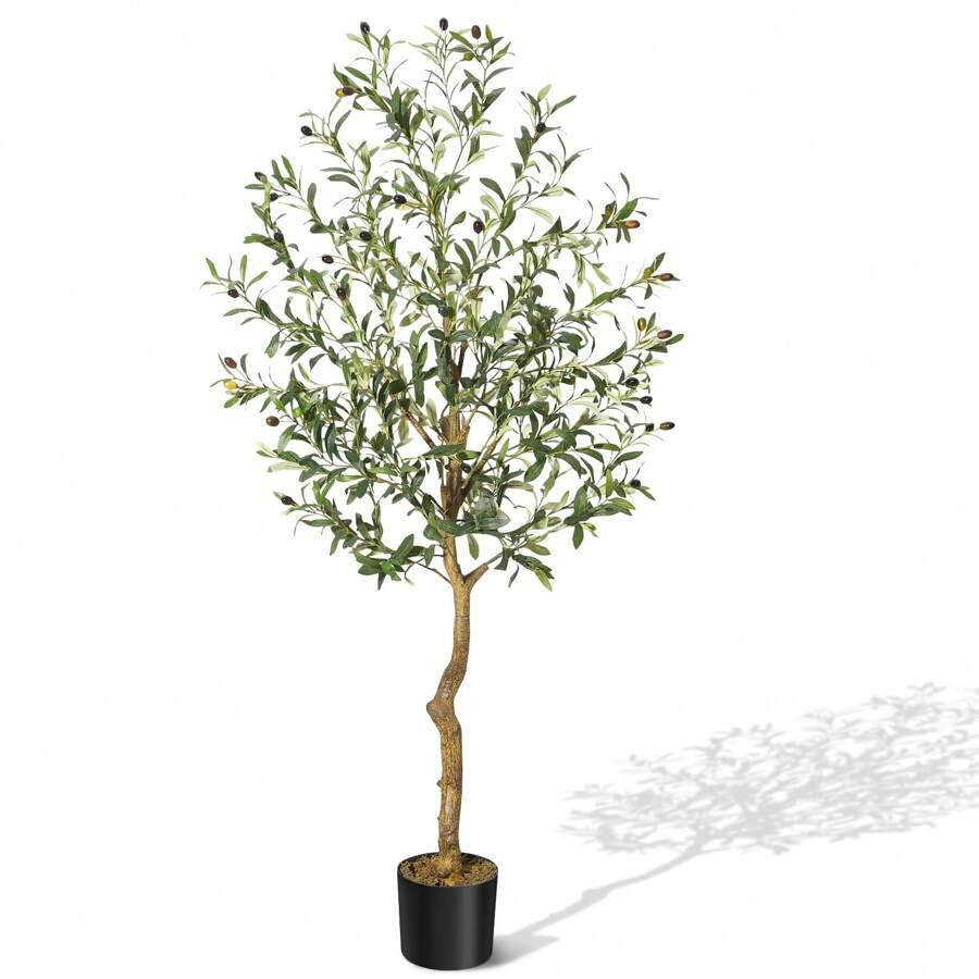 Ataucjin SHEIN X Heather Rae Olive Trees Artificial Indoor,4FT Tall Olive Tree Plants,Faux Olive ... | SHEIN