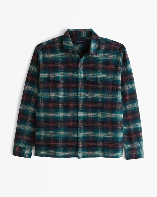Men's Relaxed Flannel | Men's Tops | Abercrombie.com | Abercrombie & Fitch (US)