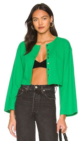 Mina Button Down Top in Green | Revolve Clothing (Global)