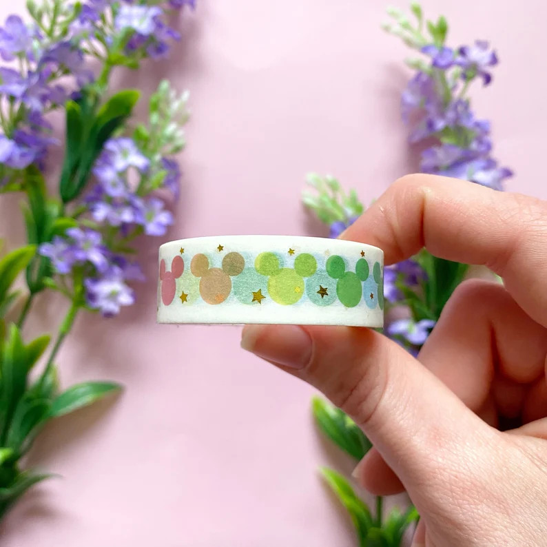 WASHI TAPE MICKEY / rainbow gold foil Disney inspired snailmail bullet journal stationery planner... | Etsy (Global)