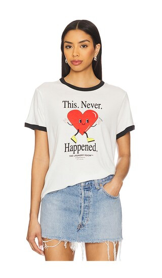 This. Never. Happened Ringer Tee in White & Black | Revolve Clothing (Global)
