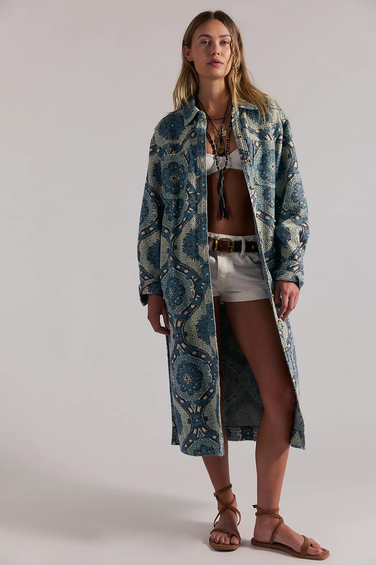 We The Free Brick Lane Jacquard Maxi Shirt Jacket | Free People (Global - UK&FR Excluded)