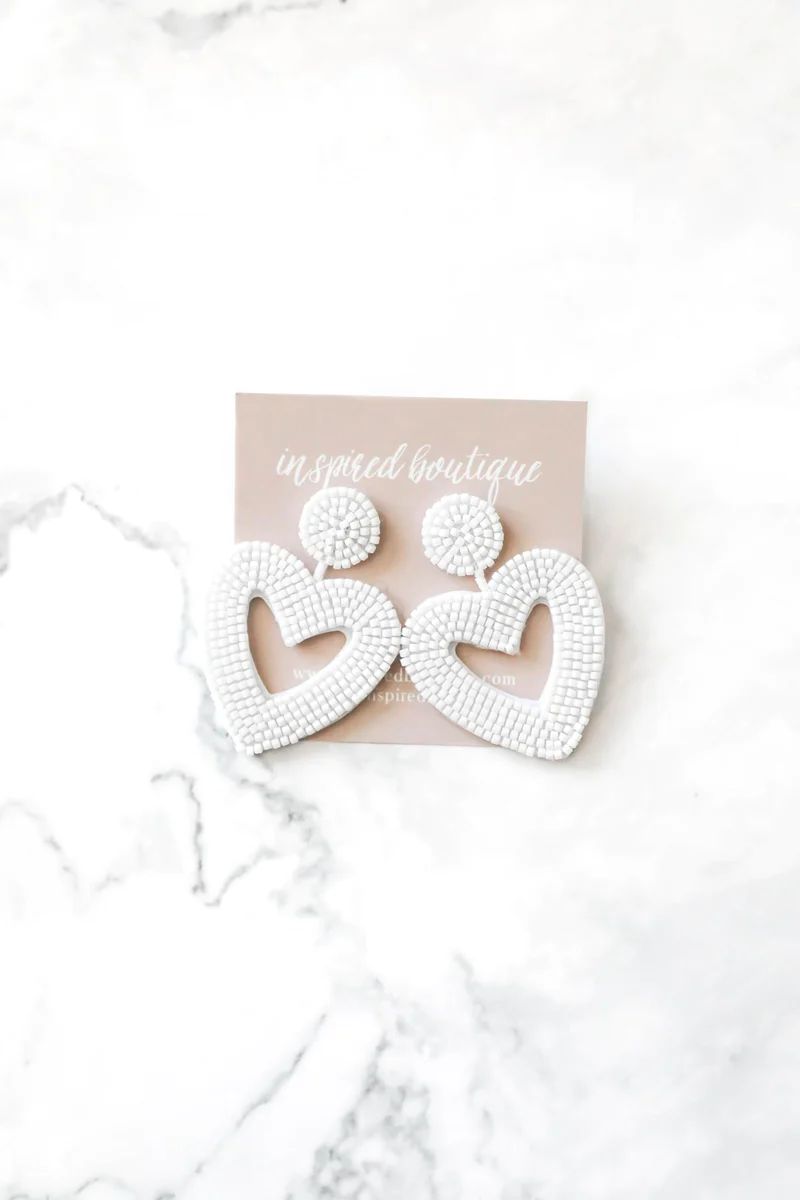 Be Yourself Beaded Heart Earrings | Inspired Boutique