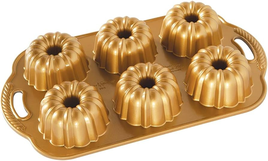 Nordic Ware Anniversary Bundtlette Pan, One Size, Gold | Amazon (US)
