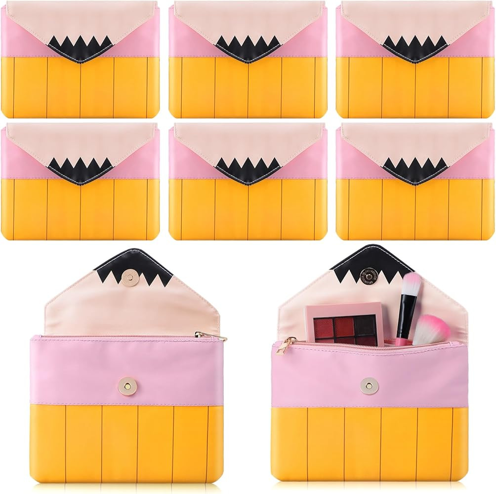 8 Pcs Christmas Teacher Appreciation Gifts Makeup Faux Leather Bag with Zipper and Magnetic Snap ... | Amazon (US)