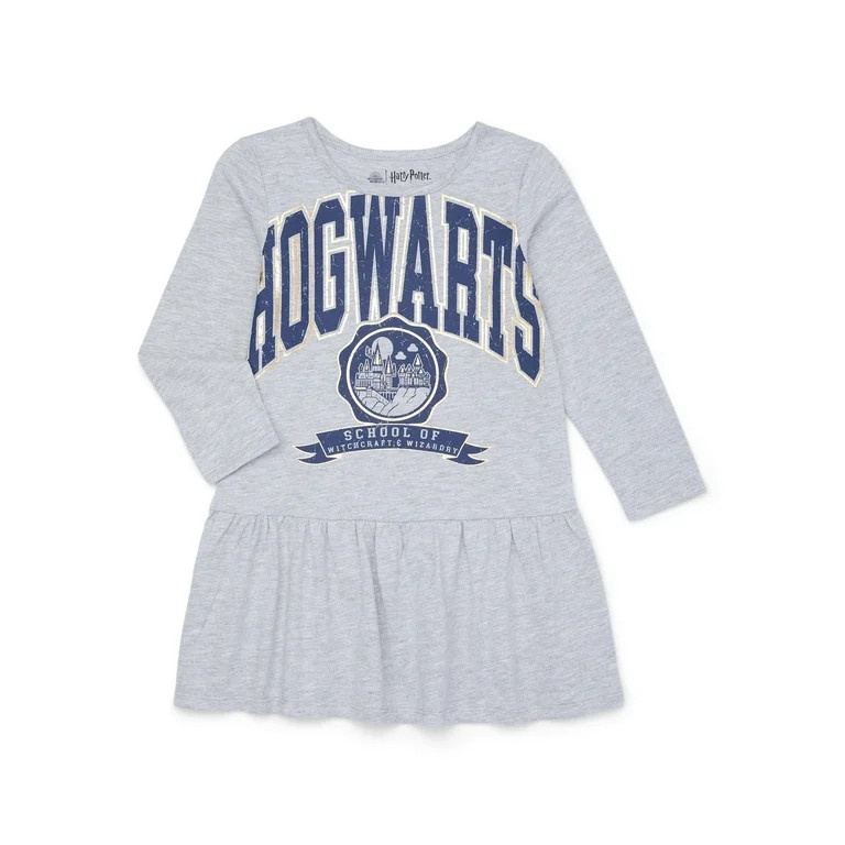 Harry Potter Toddler Girls Print Drop Waist Dress with Long Sleeves, Sizes 12M-5T | Walmart (US)