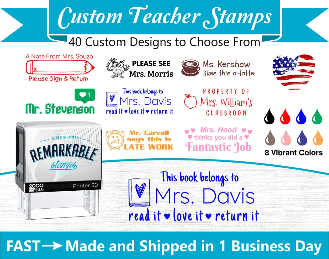Custom Self-Inking Teacher Stamp: Classroom Grading Stamps | Etsy (US)