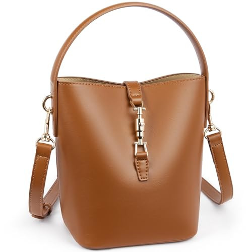 BOSTANTEN Small Bucket Bag for Women Trendy Vegan Leather Crossbody Bags Shoulder Purses Designer Ladies Handbags | Amazon (US)