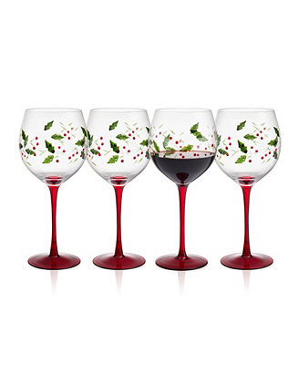 Holiday Wine Glasses, Set of 4 | Macy's