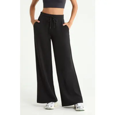 Zella Ultrasoft Wide Leg Pants in Brown Mole' at Nordstrom, Size X-Large | Nordstrom
