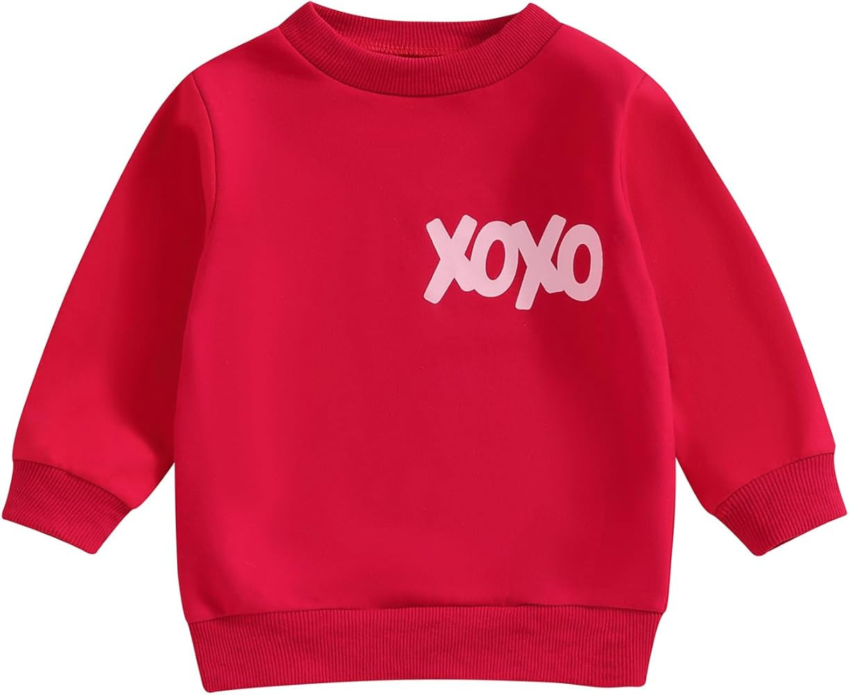 CHAUKAREAUL Toddler Baby Girl Boy Valentines Day Outfits Long Sleeve Letter Sweatshirt Pullover S... | Amazon (US)