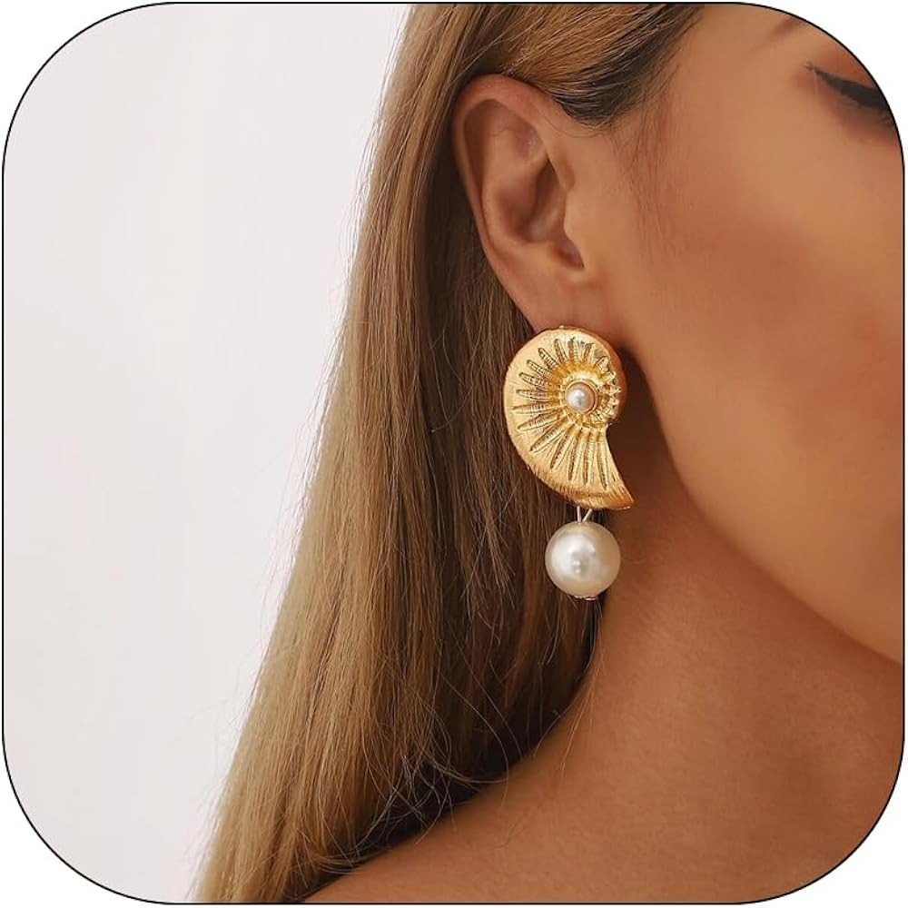 Starfish Earrings Gold Seashell Shell Beach Earrings for Women Beachy Summer Jewelry Outfits for ... | Amazon (US)