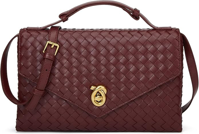 Trendy Woven Evening Clutch Purses Women PU Leather Evening Handbags Underarm Shoulder Crossbody ... | Amazon (US)
