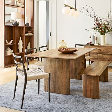 Anton Solid Wood Dining Table - Burnt Wax | West Elm (US)