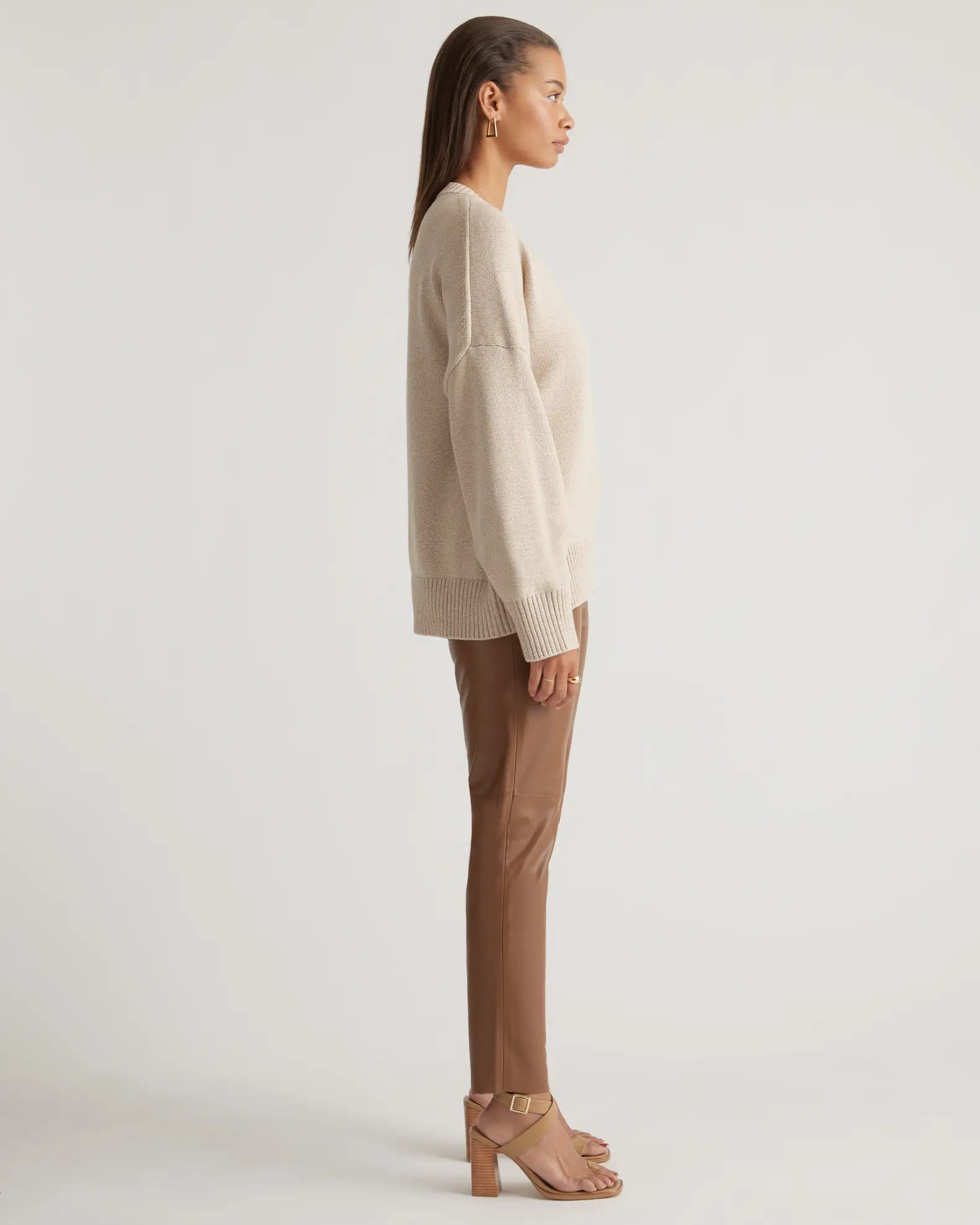 100% Organic Cotton Boyfriend Crew Sweater | Quince