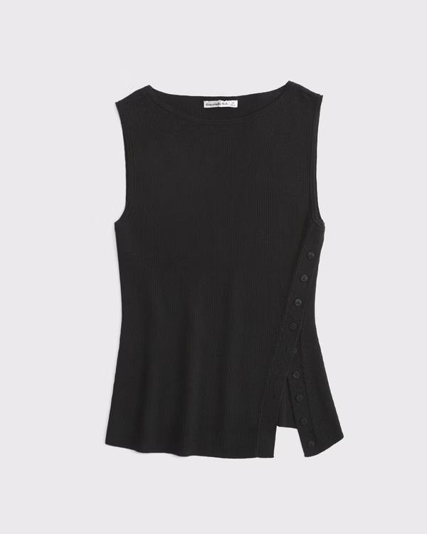 Asymmetrical Button Sweater Tank | Abercrombie & Fitch (US)