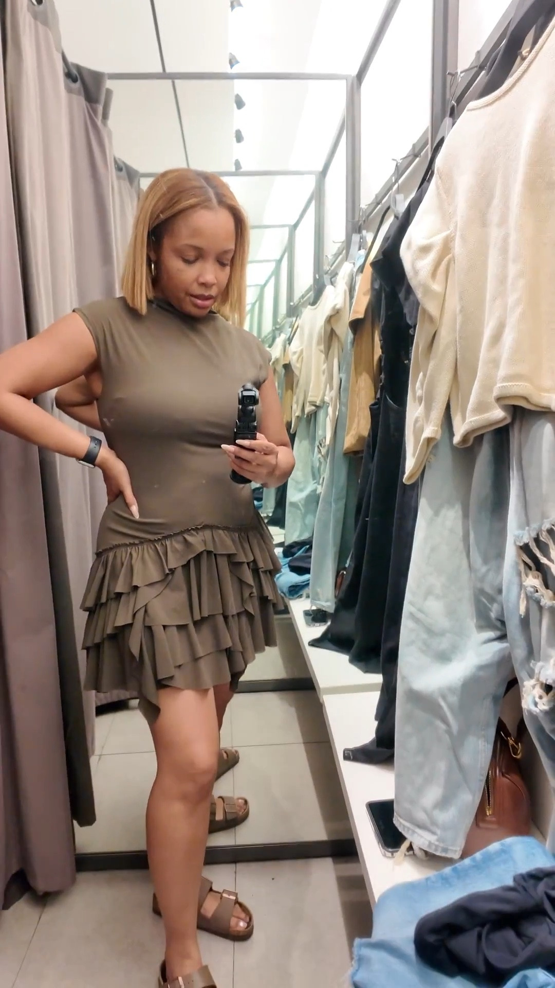 Loving this flirty dress from Zara! Great for date night! Wearing medium.

#LTKOver40 #LTKMidsize #LTKootd