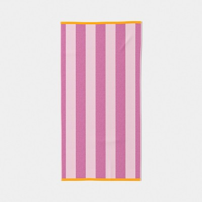 32"x62" Vertical Cabana Striped Reversible Beach Towel Pink - Sun Squad™ | Target