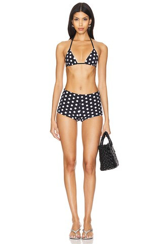 NIIHAI Polka Booty Shorts Bikini Set in Reverse Black & White from Revolve.com | Revolve Clothing (Global)