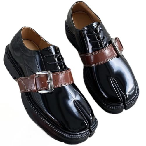 Tabi Shoes for Men Women Split Toe Loafers Leather Platform Alternative Non Slip Breathable Boots Corporate Goth Rave Grunge Cute Kawaii Fashion Trendy Elegant Dressy Pumps Office Summer Fall Outdoors (black,9) | Amazon (US)