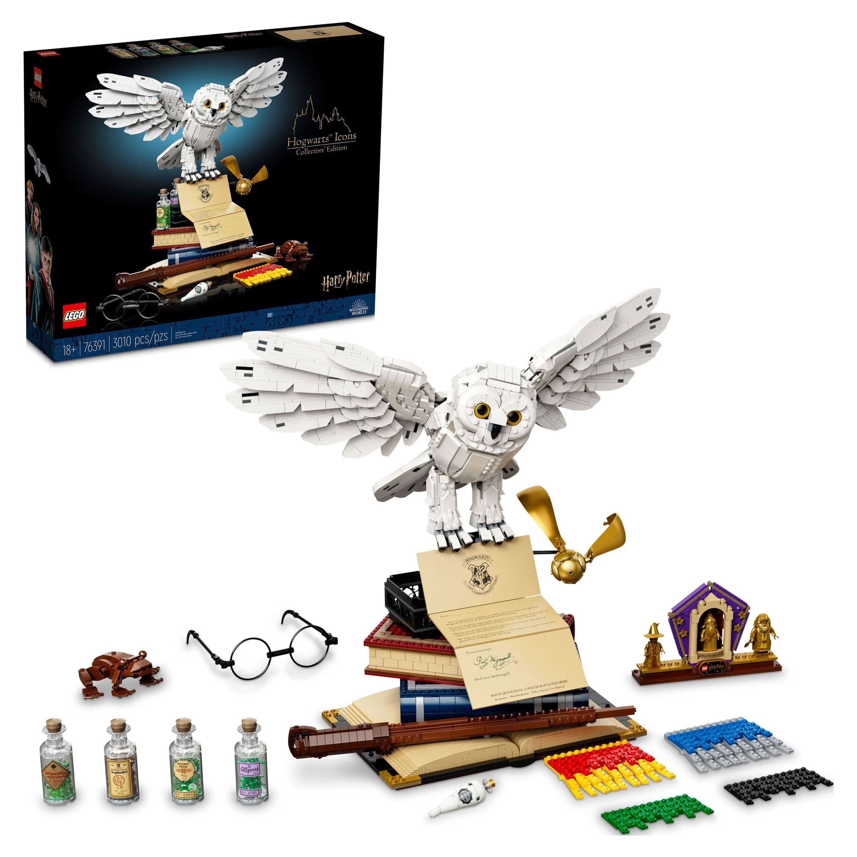 LEGO Harry Potter Hogwarts Icons - Collectors' Edition 76391 20th Anniversary Collectable Hedwig ... | Walmart (US)