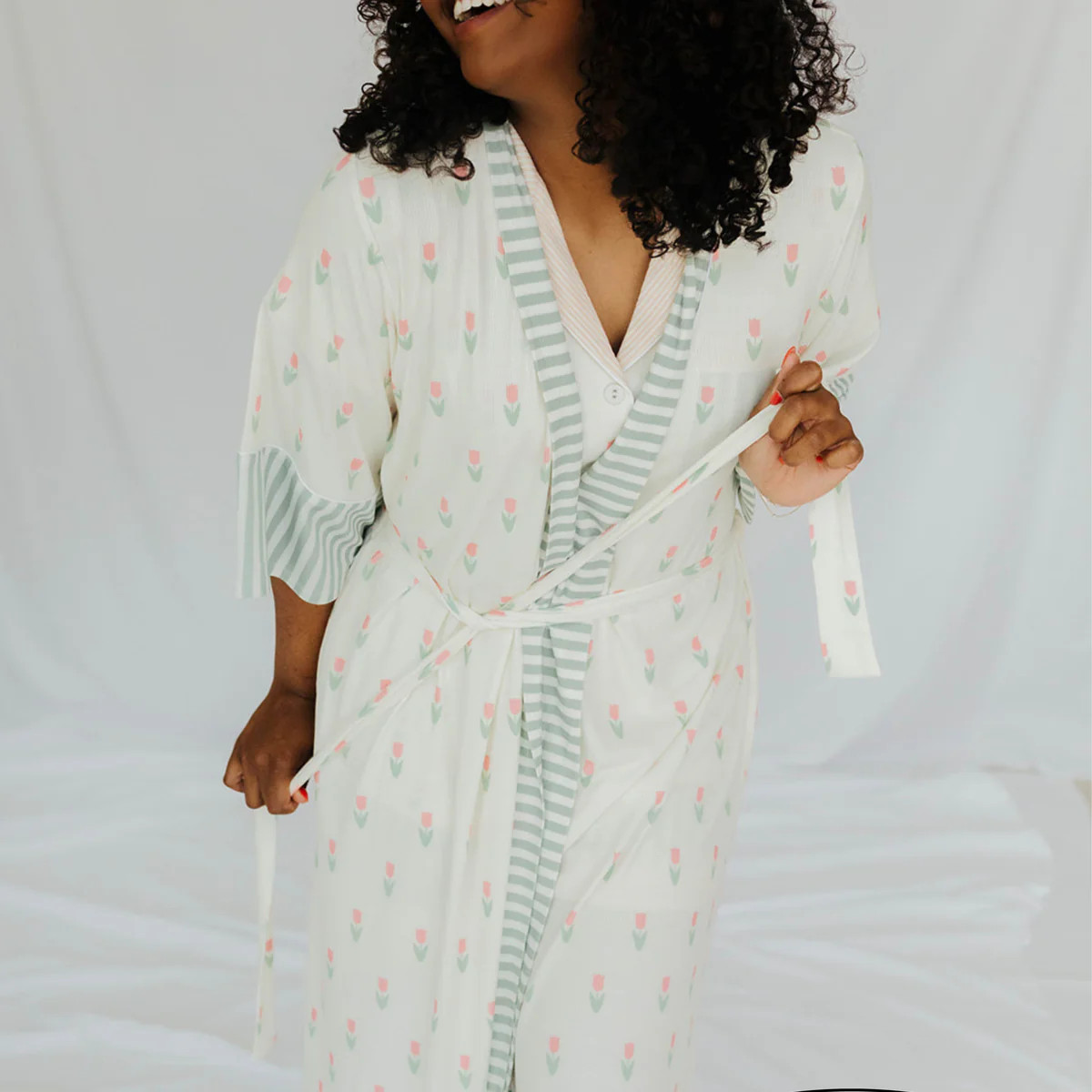 Tulip Striped Ribbed Robe | Shop Staykation