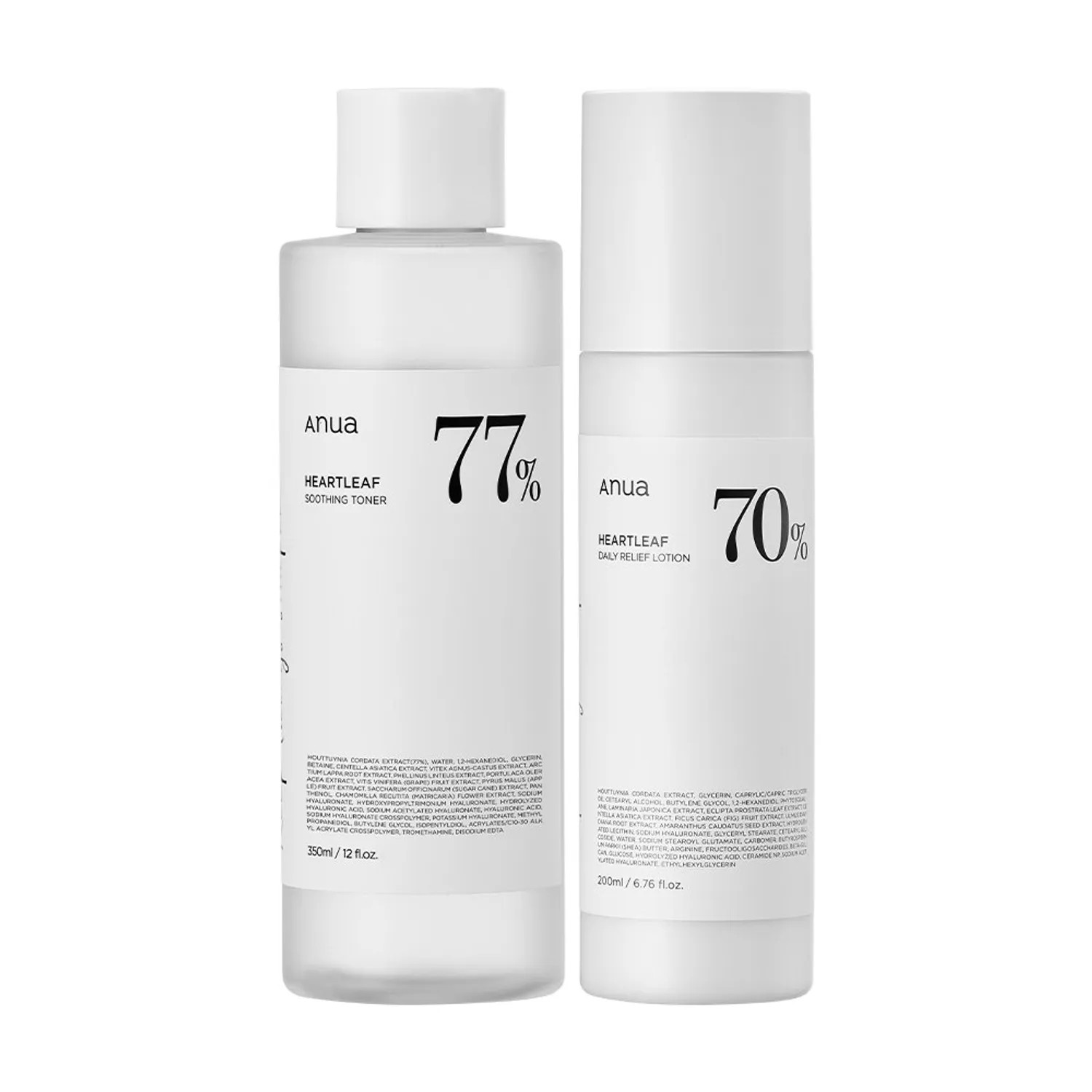 Anua Heartleaf 77% Soothing Toner 350mL + Heartleaf 70% Daily Relief Lotion 200mL | Olive Young Global