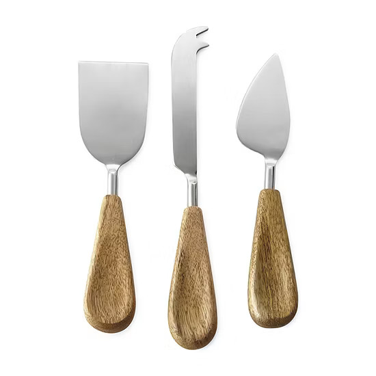 Linden Street 3-pc. Cheese Knives, Color: Natural Silver - JCPenney | JCPenney