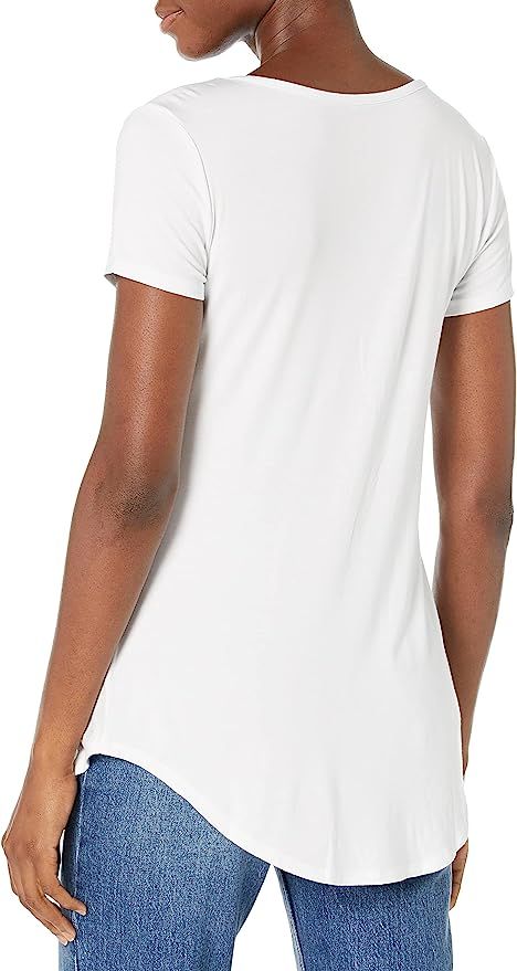 Daily Ritual Women's Jersey Standard-Fit Short-Sleeve Long-Line Scoopneck T-Shirt | Amazon (US)