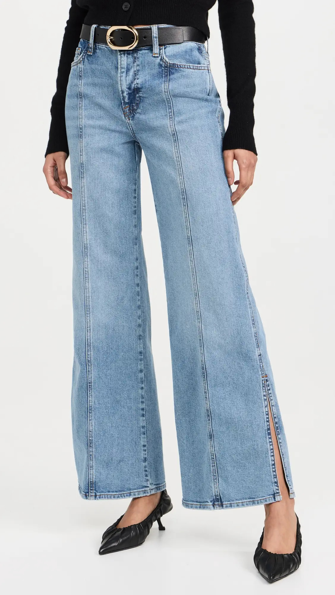 FRAME Le Slim Palazzo Side Slit Jeans | Shopbop | Shopbop