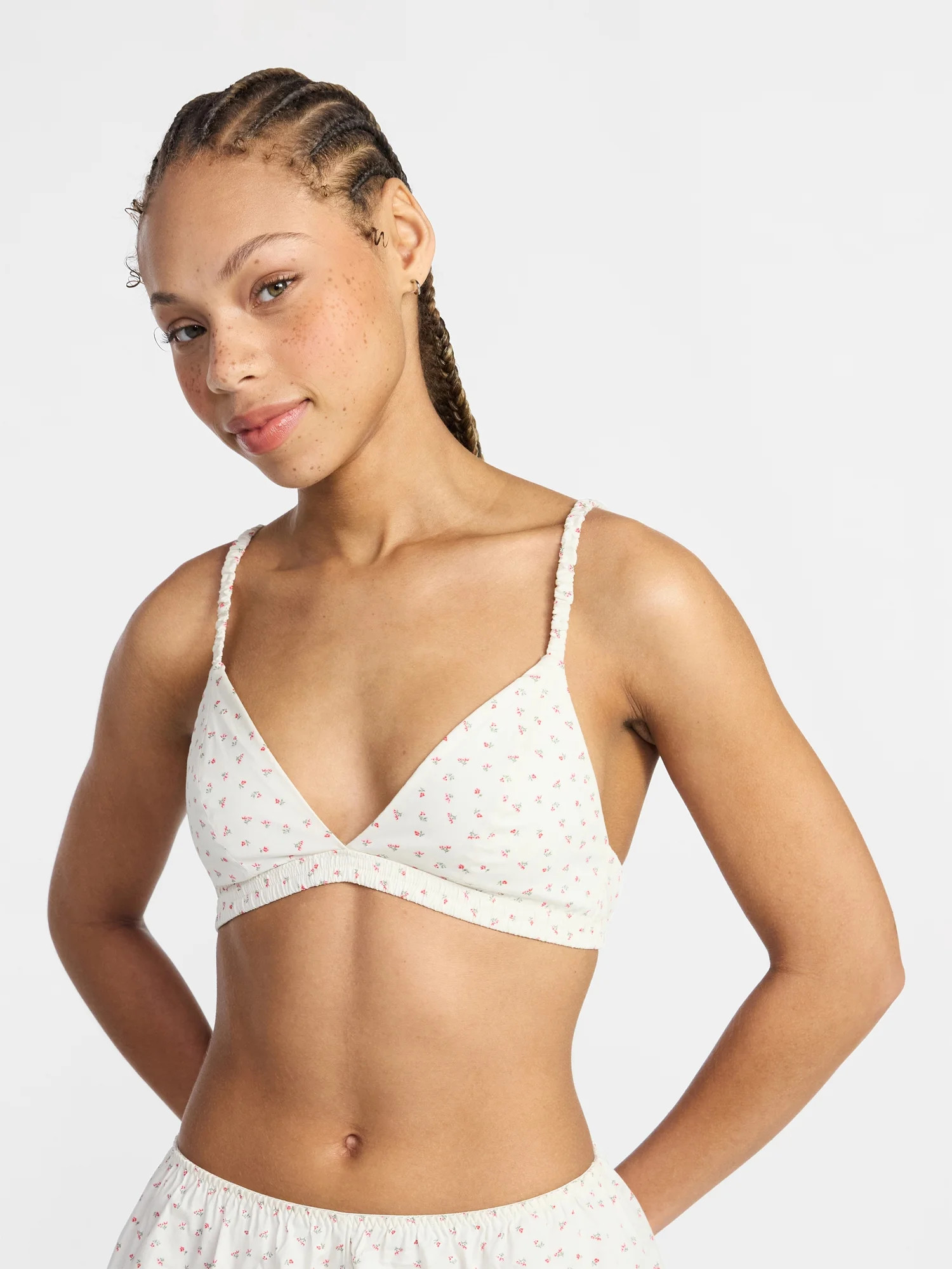 No Boundaries Woven Cotton Triangle Bralette, Women's XS-XXXL | Walmart (US)