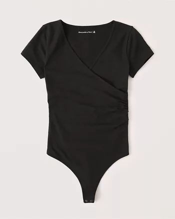 Short-Sleeve Wrap Bodysuit | Abercrombie & Fitch (US)
