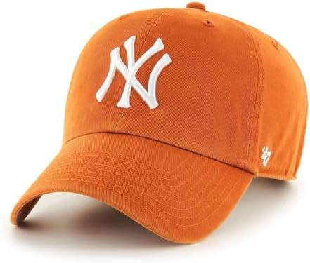 '47 New York Yankees Adjustable Cap Clean Up MLB, Orange/White, One Size | Amazon (US)
