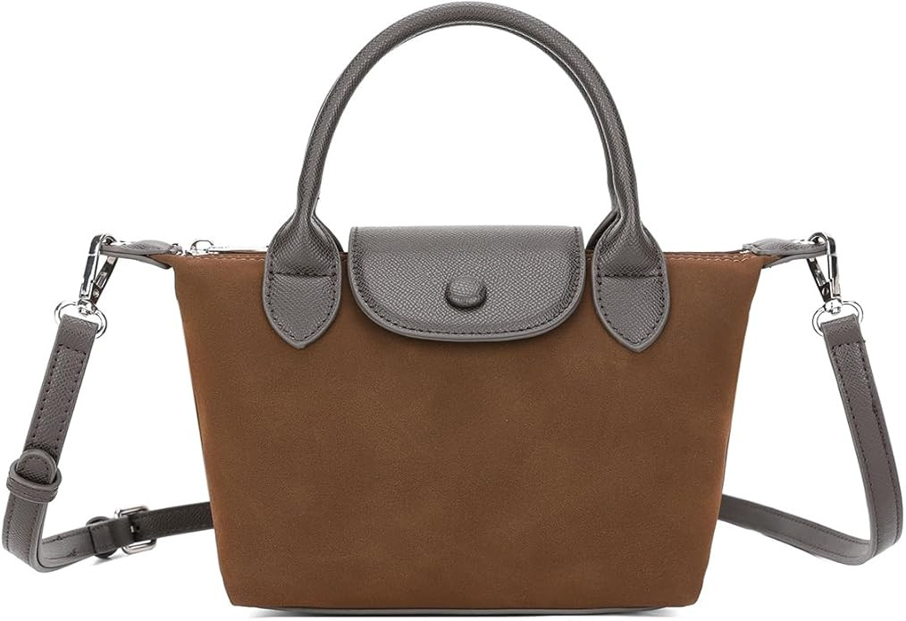 Quilted Crossbody Bags for Women, Designer Hobo Shoulder Purse, Suede Fall Tote Handbags with Two... | Amazon (US)