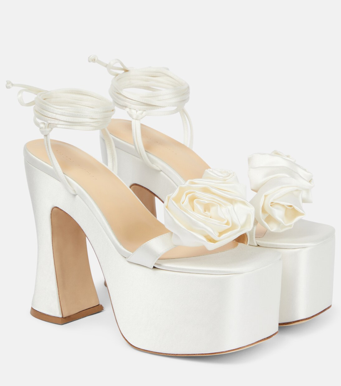 Rosette satin platform sandals | Mytheresa (US/CA)