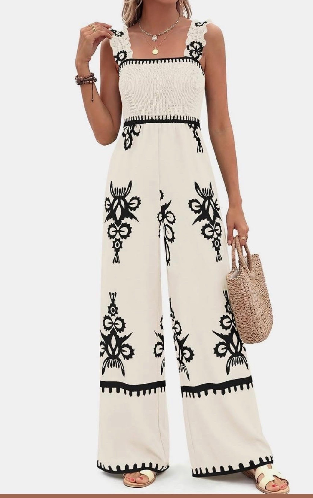 PRETTYGARDEN Womens Jumpsuit Casual One Piece Boho Summer Outfits Shirred Strap Wide Leg Long Pants Rompers With Pockets

#LTKSeasonal #LTKSaleAlert #LTKootd